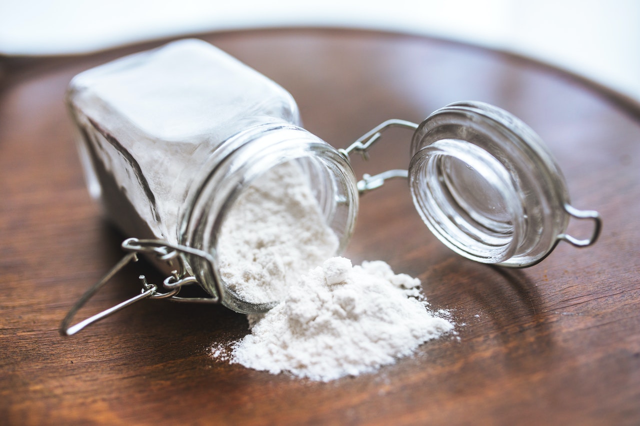 Jar of a baking soda powder