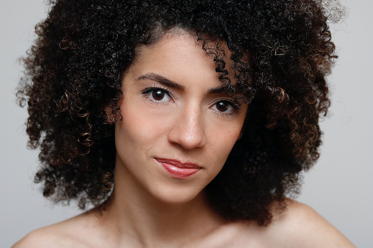 Woman with lovely dark healthy hair